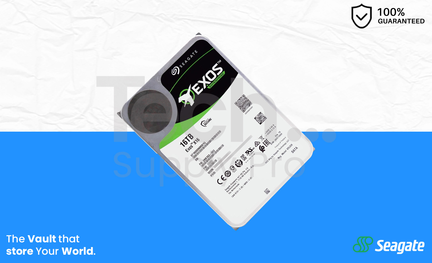 新品 Seagate 16TB Exos X16 ST16000NM001G ST16000NM001G Seagate Exos X16 16TB SATA 7.2K RPM 512e 6GB/s 3.5
